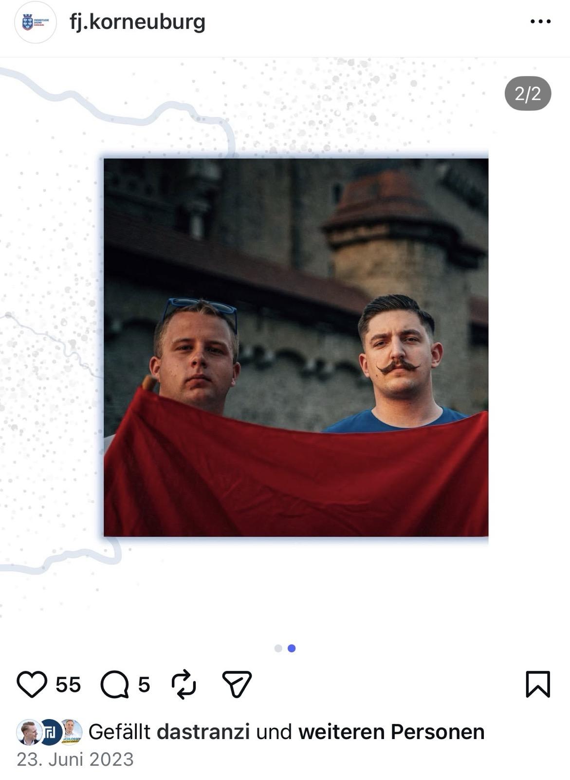 Marcel Havlicek (links) und Elias Schuch (rechts) bei der gleichen Aktion